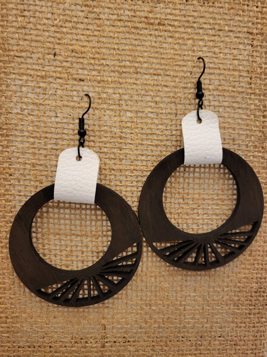 Round Wood Earrings