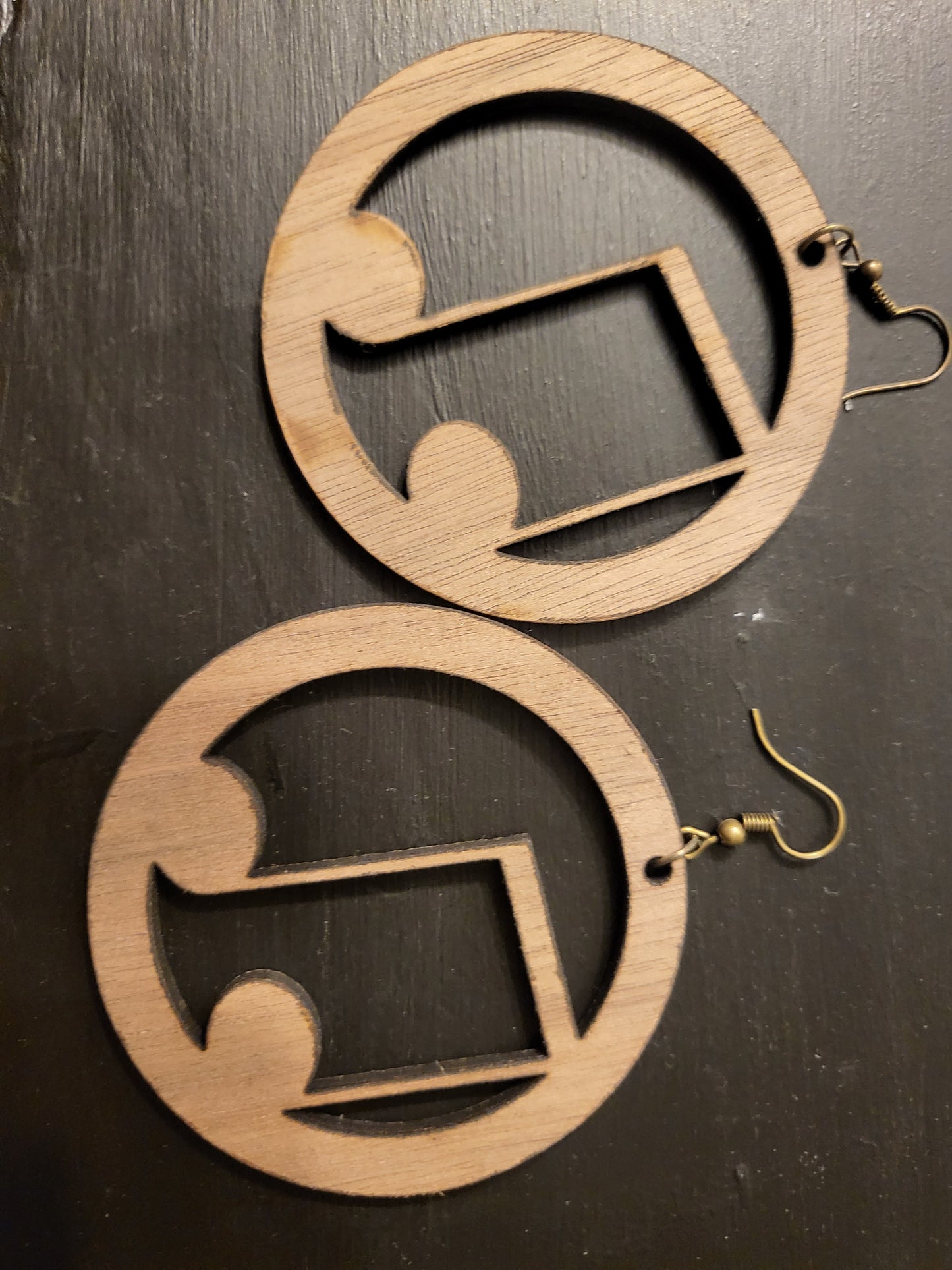 Music Note Wood Earrings