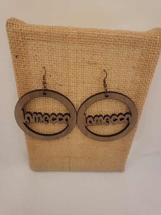 Custom Name Circle Earrings